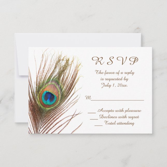 Pacock Wedding RSVP (Frente)