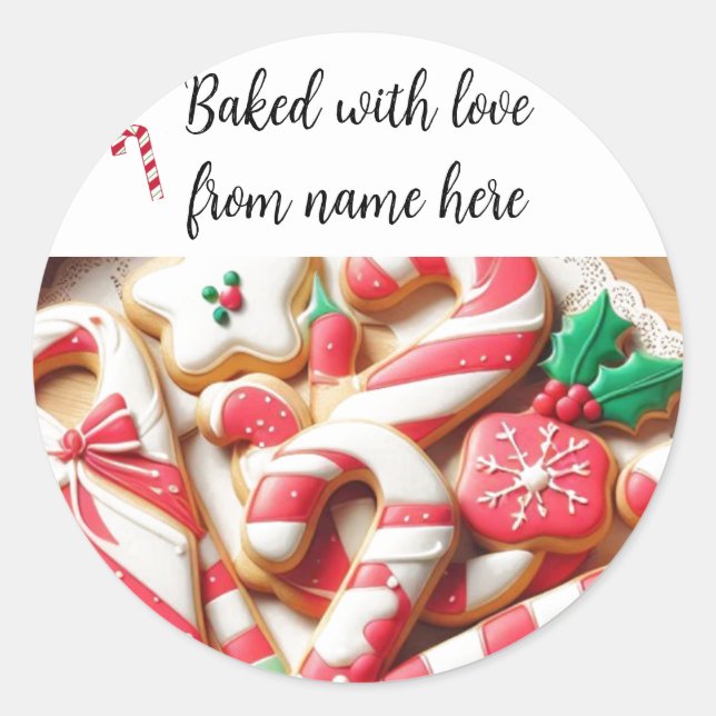 Pacote de Adesivos de Biscoitos Caseiros de Natal (Frente)