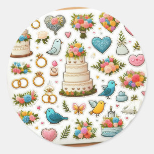 Pacote de Adesivos de Casamento Elegante"