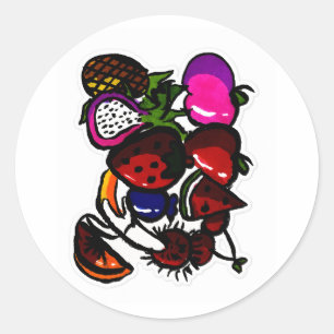 Pacote de Adesivos de Frutas Desenhadas à Mão – Tr