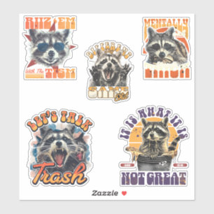 Pacote de Adesivos de Guaxinim Feral Pirata dos An