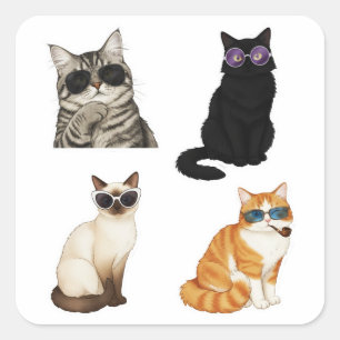 pacote de adesivos de memes de gato fofos