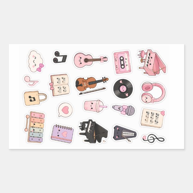 pacote de adesivos de música kawaii (Frente)