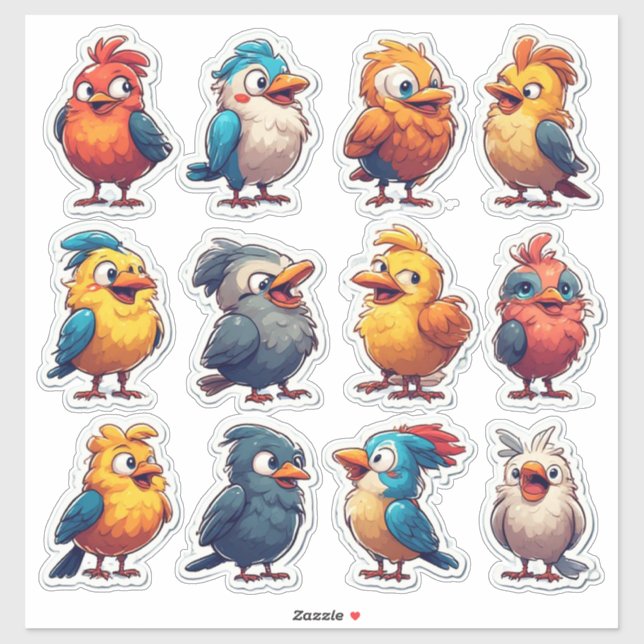 Pacote de Adesivos Decorativos de Pássaros da Prim (Folha)