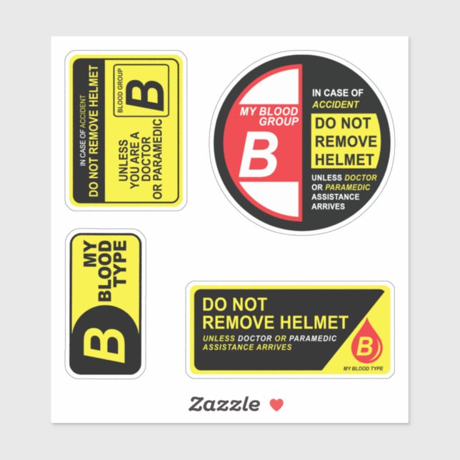 Pacote de adesivos do Tipo B do Meu Sangue (Folha)
