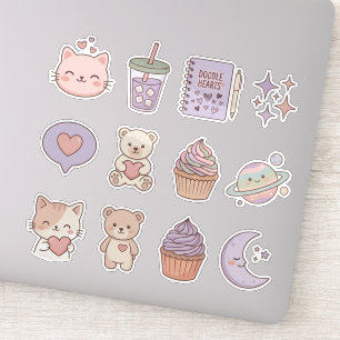 Pacote de Adesivos Fofos para iPad Estética Kawaii