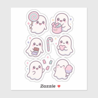 Pacote de adesivos Kawaii de fantasmas de doces fo