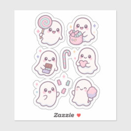 Pacote de Adesivos Kawaii de Fantasmas Doces