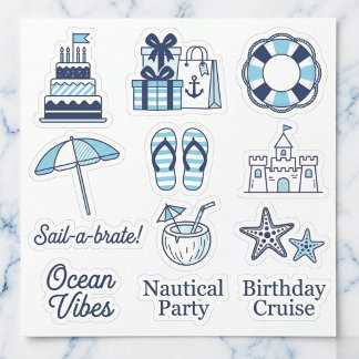 Pacote de Adesivos Marítimos "Sail-a-brate"