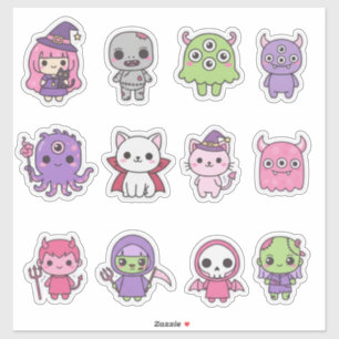 Pacote de Adesivos Pastel Monster Mash