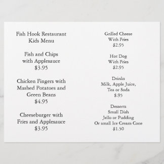 Pacote de Coloração do Menu de Suprimentos de Rest