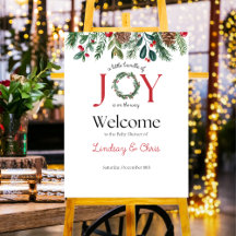 Pacote de Poster de Chá de fraldas de Natal JOY