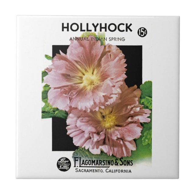 Pacote de Semente Hollyhock Vintage (Frente)