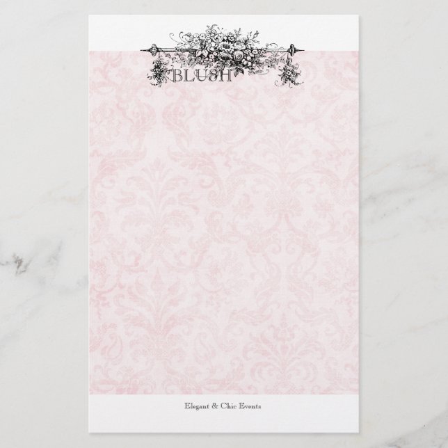 Pacotes de papelaria do Blush Damask (Frente)