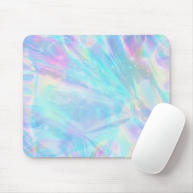 pad cores pastel faux efeito holográfico mouse pad (Com mouse)
