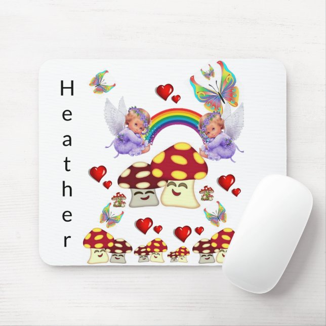 Pad do Mouse Angel Mushroom! Mousepad (Com mouse)