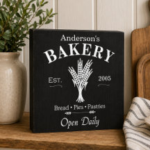 Padaria Vintage Black Chalkboard Stenciled Family