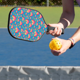 Paddle De Pickleball Com Corações De Água Multicol