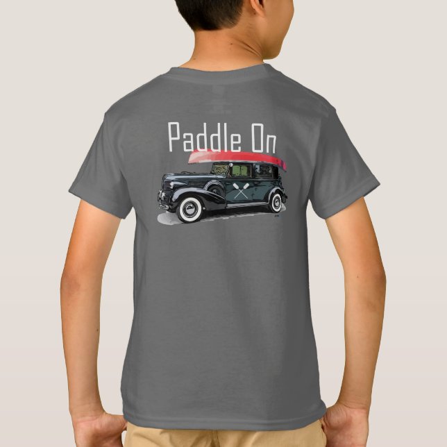 Paddle No Classic Car Design - Camisa T Básica Par (Verso)