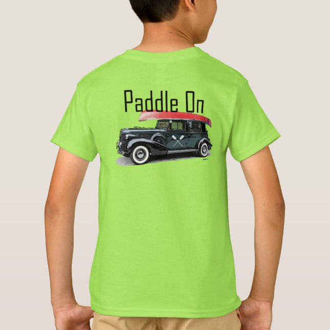 Paddle No Classic Car Design - Camisa T Básica Par (Verso)