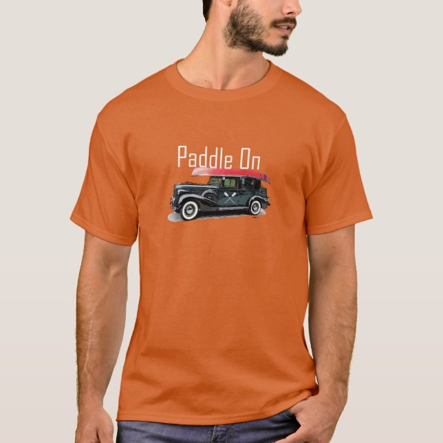 Paddle On Classic Car esign - Camiseta Básica Masc (Frente)