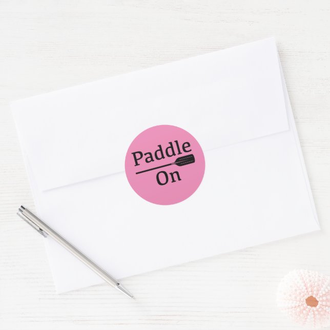 Paddle On Design - Adesivo redondo clássico (Envelope)
