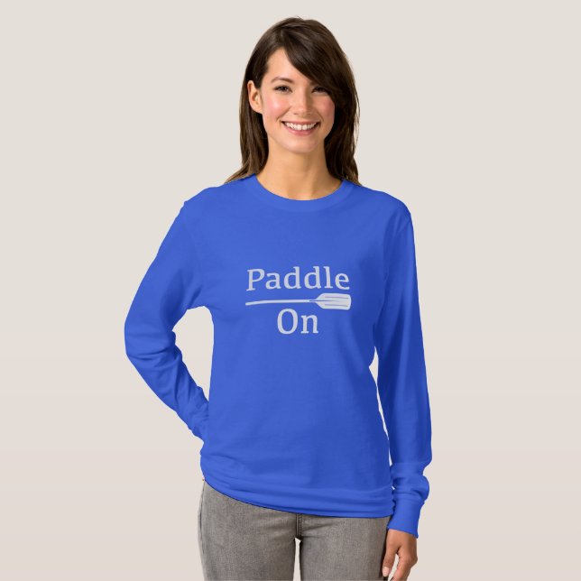 Paddle On Design - Camiseta Básica de Manga Longa (Frente Completa)