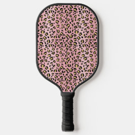 Paddle Pickleball de Cheetah, rosa e Dourada