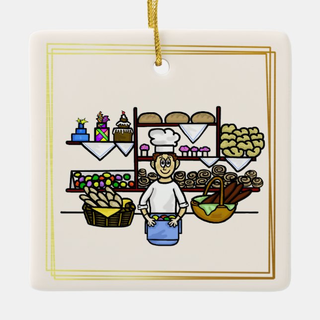 Padeiro No Enfeites de natal De Sua Padaria (Frente)