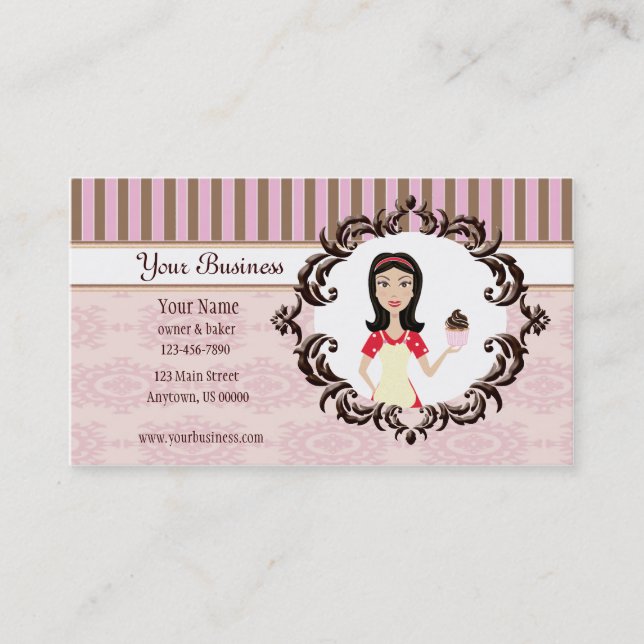 Padeiro, padaria, cartão de visita do cozinheiro (Frente)