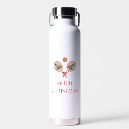 Padel Christmas Water Bottle - Festive Padel Motif