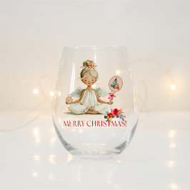 Padel Christmas Wine Glass – A Holiday Padel Angel