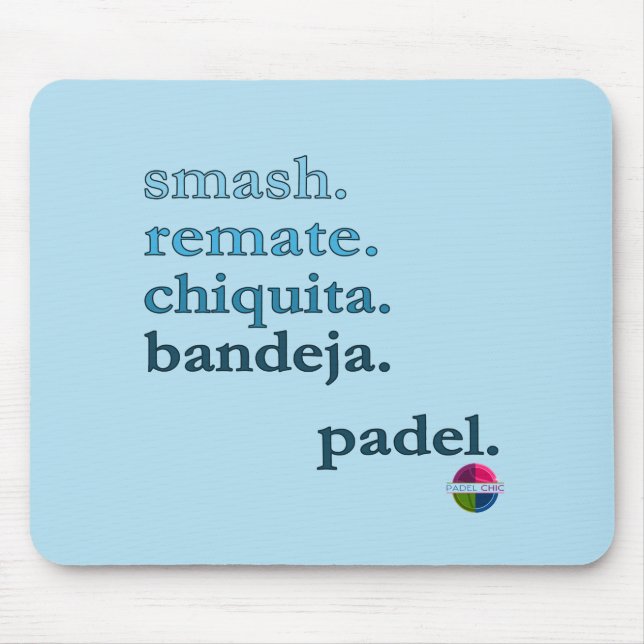 Padel Mouse Pad - Word Vibe Sky Blue (Frente)