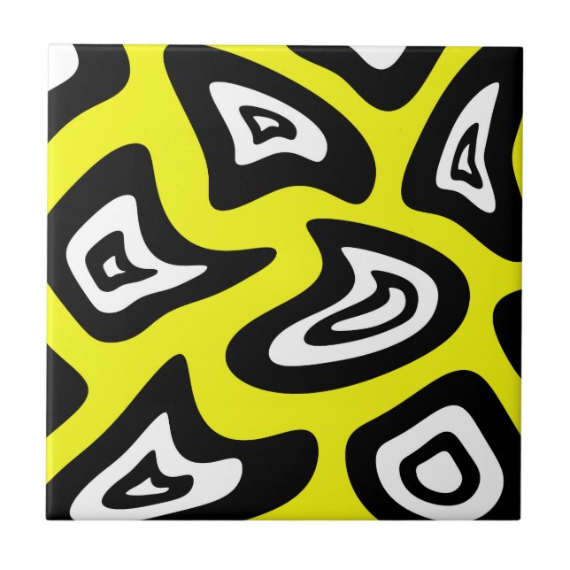 padrão Abstrato - amarelo, preto e branco. (Frente)