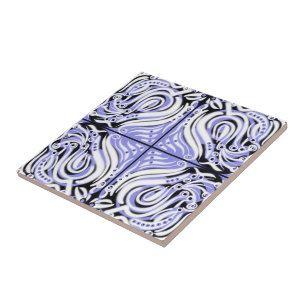 Padrão Abstrato Curvo Branco Roxo Preto