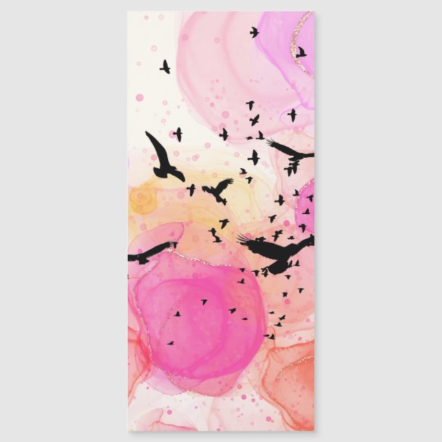 padrão abstrato de aves coloridas (Frente)