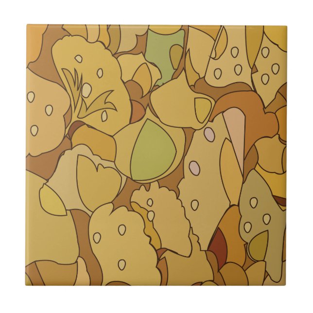 Padrão Abstrato de Folhas de Ginkgo (Frente)