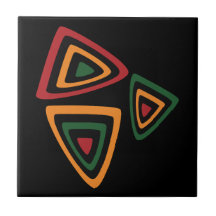 Padrão Abstrato de Formas Tribais em Vermelho, Dou