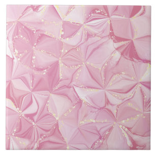 Padrão Abstrato de Geodo de Mármore Rosa Dourado