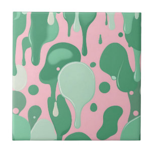 Padrão Abstrato de Gotejamento Derretido Verde Ros
