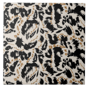 Padrão Abstrato de Leopardo Africano Boêmio