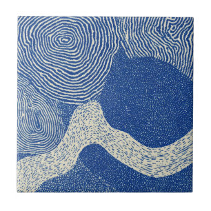 Padrão Abstrato de Onda em Madeira Azul Branco