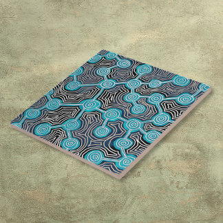 Padrão abstrato estilo aborígene Linhas da Vida