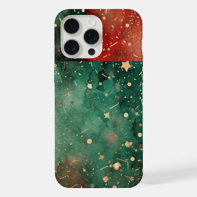 PADRÃO ABSTRATO FERIADO VERMELHO VERDE DOURADO (Verso)