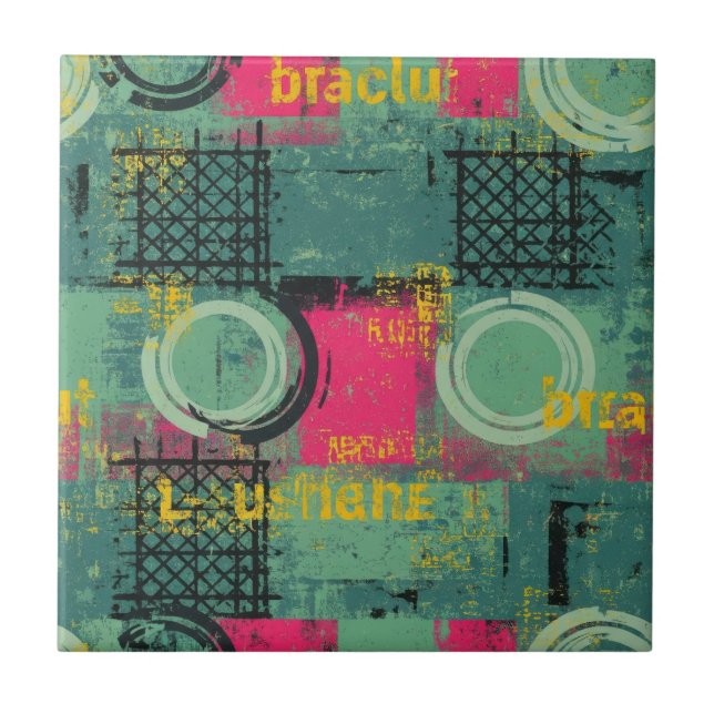 Padrão Abstrato Grunge com Formas Geométricas (Frente)