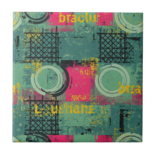 Padrão Abstrato Grunge com Formas Geométricas (1)