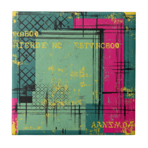 Padrão Abstrato Grunge com Formas Geométricas (2)
