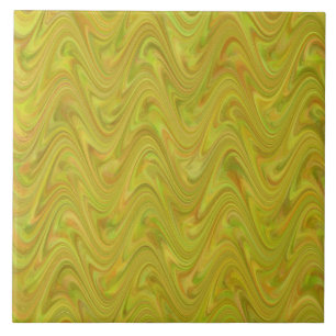 Padrão Abstrato Ondulado Verde Amarelo