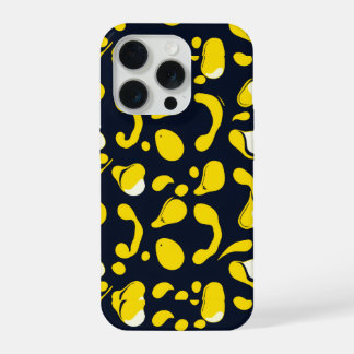 Padrão Abstrato Orgânico Azul-Marinho e Amarelo