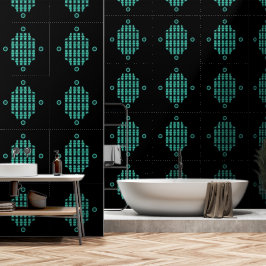 Padrão Abstrato Preto Verde Moderno Elegante